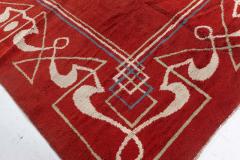High quality Art Deco Red Brown Handmade Wool Rug - 4122192