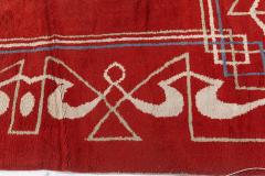 High quality Art Deco Red Brown Handmade Wool Rug - 4122205