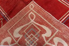 High quality Art Deco Red Brown Handmade Wool Rug - 4122229