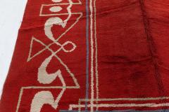 High quality Art Deco Red Brown Handmade Wool Rug - 4122284
