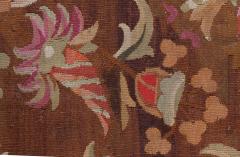 High quality Early 20th Century French Aubusson Brown Size Adjusted Rug - 4009172