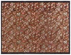 High quality Early 20th Century French Aubusson Brown Size Adjusted Rug - 4009243