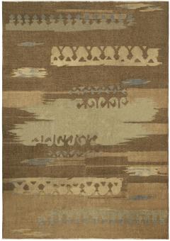 High quality French Art Deco Brown Handmade Wool Rug - 2455268