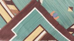 High quality Mid 20th century Swedish Green Handmade Wool Rug - 4122505