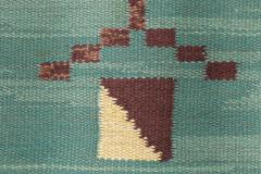 High quality Mid 20th century Swedish Green Handmade Wool Rug - 4122528