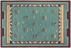 High quality Mid 20th century Swedish Green Handmade Wool Rug - 4122608