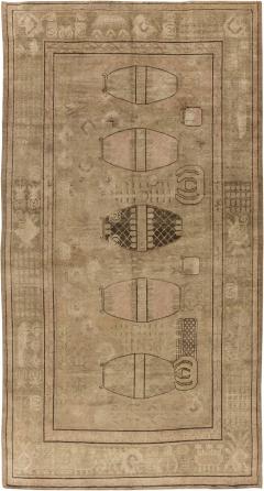 High quality Samarkand Handmade Wool Rug in Caramel and Brown - 2456443