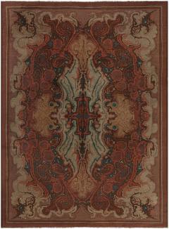High quality Viennese Art Deco Handmade Wool Rug in Red Shades - 2455806