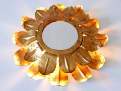 Highly Decorative Mid Century Modern Backlit Wall Mirror or Sconce Germany 1960s - 3356176