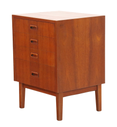 Highly Desirable Petite Four Drawer Scandinavian Modern Teak Cabinet - 3160173