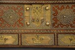 Highly decorative 19thc Zanzibar traders chest with brass decoration - 4752992