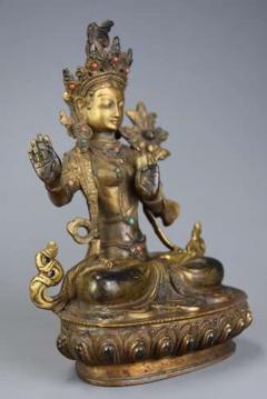 Highly decorative Chinese gilt metal Buddha - 4805906