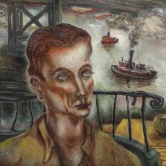 Hilda Coates Altschule Modernist Oil on Canvas Painting The Immigrant signed Hida Coates Altschule - 4514295