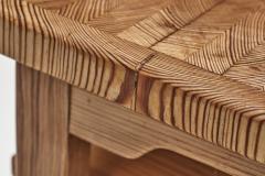 Hilding Nilsson Pine Side Table with Geometric Pattern by Hilding Nilsson Sweden 1960s - 4753661