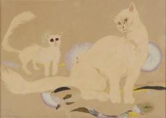 Hilla Rebay Cat Friends Portrait Collage on Paper Guggenheim Museum Founder - 3502176