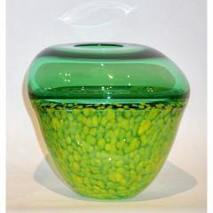 Hilton McConnico Hilton McConnico by Formia 1990s Italian Green Spotted Murano Art Glass Vase - 1146220