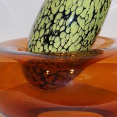 Hilton McConnico Hilton McConnico by Formia 1990s Italian Orange Murano Art Glass Vase - 1165391