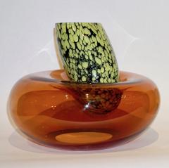 Hilton McConnico Hilton McConnico by Formia 1990s Italian Orange Murano Art Glass Vase - 1165392