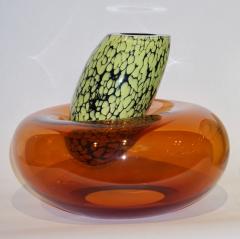 Hilton McConnico Hilton McConnico by Formia 1990s Italian Orange Murano Art Glass Vase - 1165393