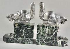 Hippolyte Fran ois Moreau Art Deco Bookends Sculpture of Cats by H Moreau - 1334160