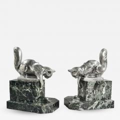 Hippolyte Fran ois Moreau Art Deco Bookends Sculpture of Cats by H Moreau - 1334922