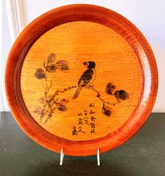 Hirao Chikuka Set of Six Large Lacquered Wood Trays with Ink Paintings by Hirao Chikuka - 4541621