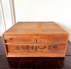 Hirao Chikuka Set of Six Large Lacquered Wood Trays with Ink Paintings by Hirao Chikuka - 4541625