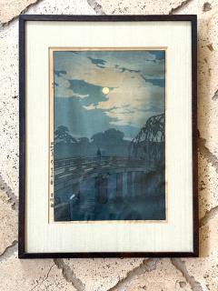 Hiroshi Yoshida Framed Japanese Woodblock Print Yoshida Hiroshi Hirakawa Bridge - 4561385