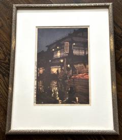 Hiroshi Yoshida Framed Japanese Woodblock Print by Hiroshi Yoshida Kagurazaka Dori - 3225069