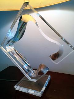 Hivo G Van Teal Vintage Sculptural Lucite Table Lamp Hivo G Van Teal - 74392