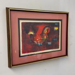 Hoi Lebadang Horse in Red Lithograph Signed Numbered Framed - 3515484