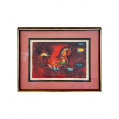 Hoi Lebadang Horse in Red Lithograph Signed Numbered Framed - 3515489