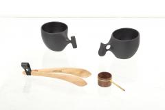 Hokuto Sekine Set of Hand Crafted Mugs Coffee Scoop and Tong by Hokuto Sekine Japan 2021 - 2225066