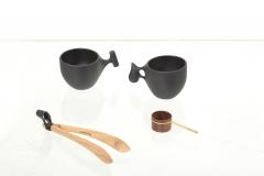 Hokuto Sekine Set of Hand Crafted Mugs Coffee Scoop and Tong by Hokuto Sekine Japan 2021 - 2225067