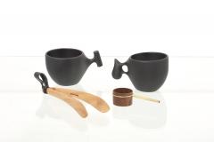 Hokuto Sekine Set of Hand Crafted Mugs Coffee Scoop and Tong by Hokuto Sekine Japan 2021 - 2225068