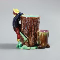 Holdcroft Majolica Boy Climbing Tree Posy Vase - 3905750