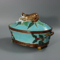 Holdcroft Majolica Fox And Goose Game Pie Dish - 4259492