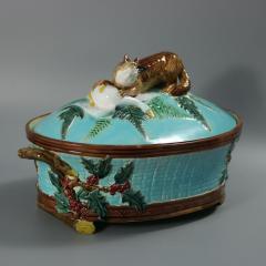 Holdcroft Majolica Fox And Goose Game Pie Dish - 4259503