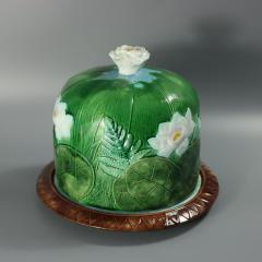 Holdcroft Majolica Pond Lily Cheese Dome And Stand - 4629451