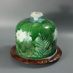 Holdcroft Majolica Pond Lily Cheese Dome And Stand - 4629452