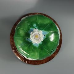 Holdcroft Majolica Pond Lily Cheese Dome And Stand - 4629454