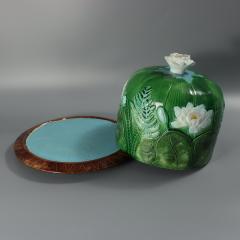 Holdcroft Majolica Pond Lily Cheese Dome And Stand - 4629455