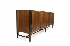 Holger Christiansen 1930 Danish Walnut Credenza with Brass Pulls - 1079926