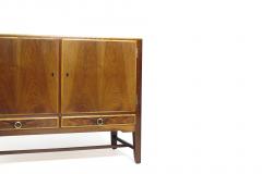 Holger Christiansen 1930 Danish Walnut Credenza with Brass Pulls - 1079933