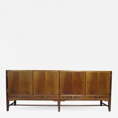 Holger Christiansen 1930 Danish Walnut Credenza with Brass Pulls - 1080418