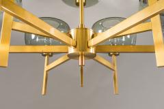 Holger Johansson Five Swedish Chandeliers in Brass and Glass by Holger Johansson - 898668