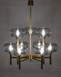 Holger Johansson Five Swedish Chandeliers in Brass and Glass by Holger Johansson - 898672