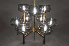 Holger Johansson Five Swedish Chandeliers in Brass and Glass by Holger Johansson - 898674