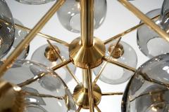 Holger Johansson Holger Johansson Chandelier with 18 Smoked Glass Shades for Westal Sweden 1952 - 1609982