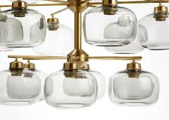 Holger Johansson Holger Johansson Chandelier with 24 Smoked Glass Shades Sweden 1952 - 729241